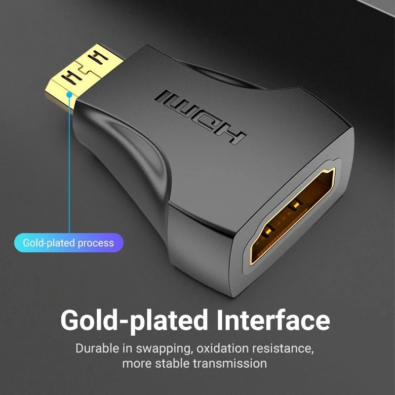 Перехідник HDMI F - mini HDMI M, 4K 60Гц, чорний, Vention (AISB0) на малюнкі №7