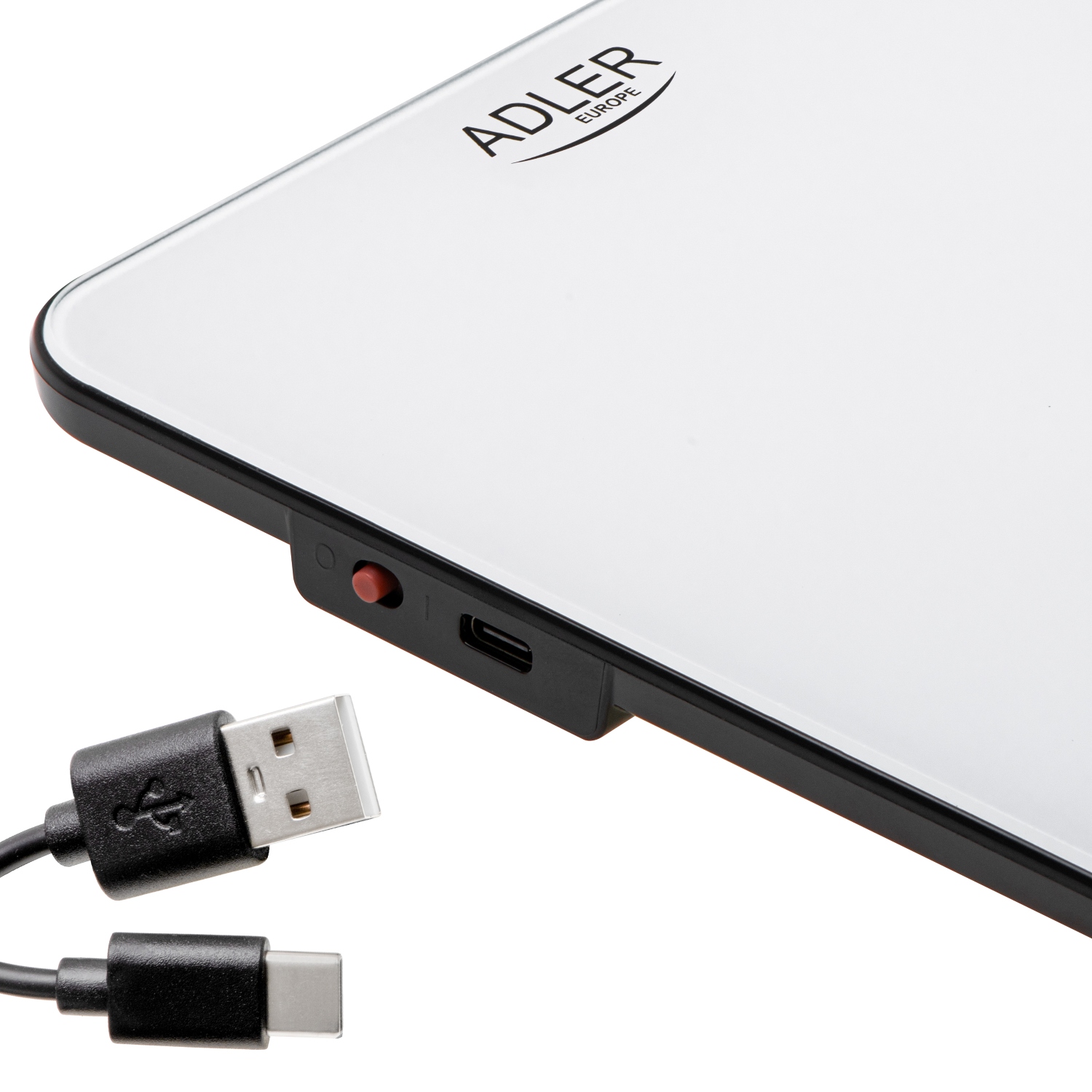 Ваги кухонні Adler AD 3177 white black електронні/ 10кг/ г; мл, унція/ USB type C/ автовимкнення (AD3177WB) Білий на малюнкі №5