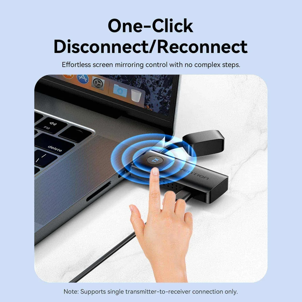Комплект бездротовий HDMI передавач + приймач, 1080P60Гц, 5GHz, до 50м Vention (ADKB0) Чорний на малюнкі №6