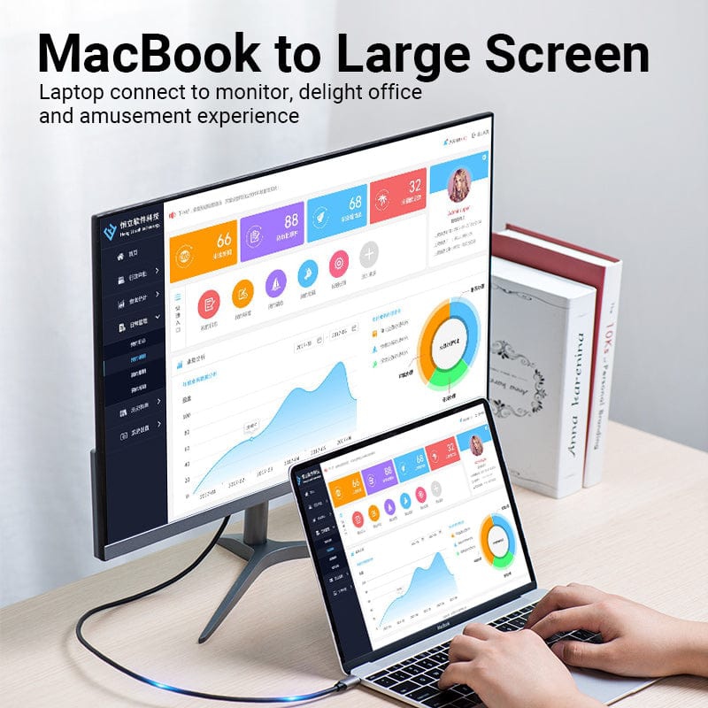 Кабель USB 3.1 Type-C M - DisplayPort M, 1.0м v.1.4 4K60Hz Aluminum Alloy чорний Vention (CGZBF) на малюнкі №5