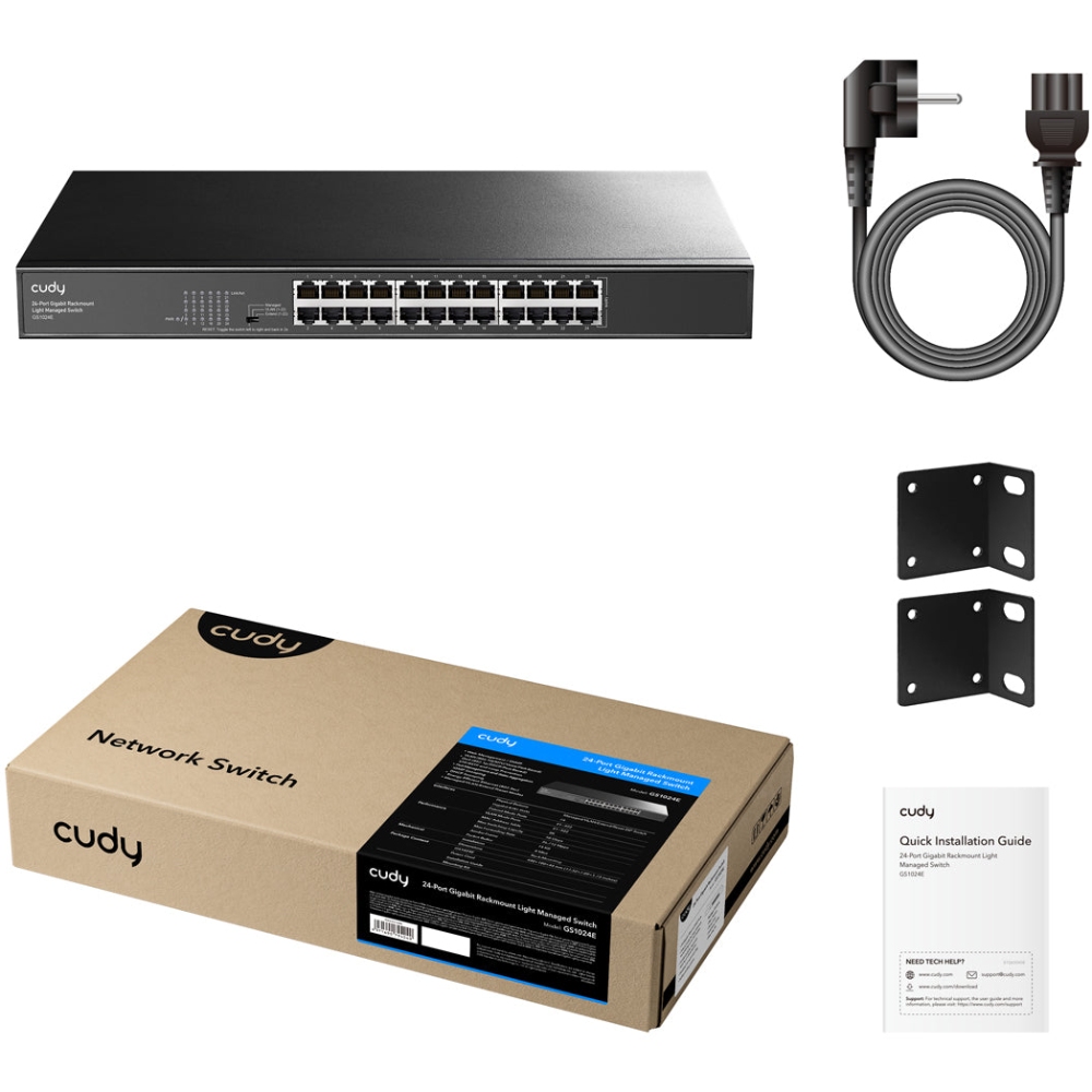 Комутатор Cudy GS1024E, 24-Port Gigabit Easy-Managed Switch (GS1024E) на малюнкі №4