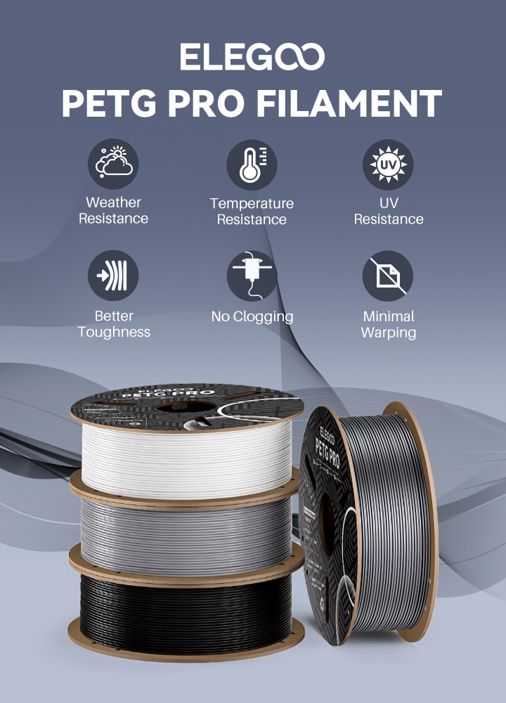 Пластик (Filament) ELEGOO PETG PRO 1кг, 1.75мм (50.203.0198) Чорний на малюнкі №2