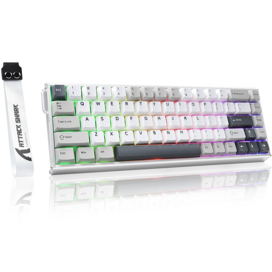 Клавіатура ігрова магнітна Attack Shark X68 Max HE 68кл. RGB, USB-C, Starlight White (X68MAXSW_AS) Білий на малюнкі №3