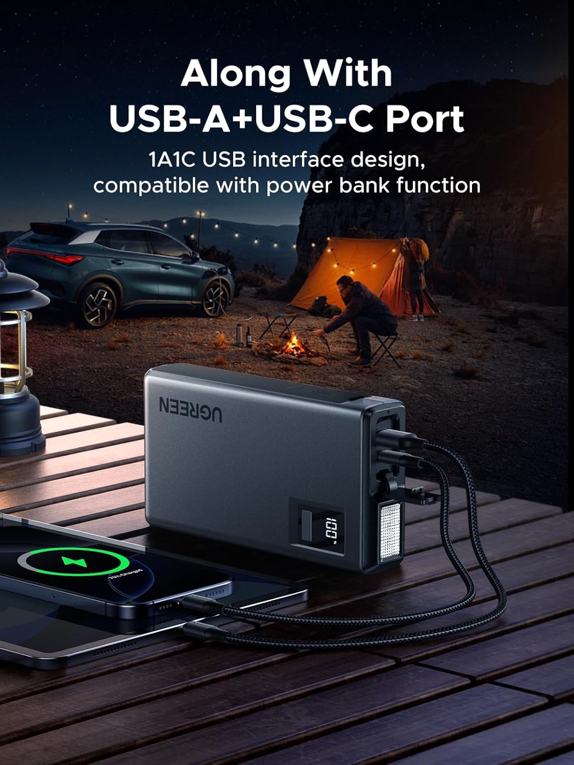 Автомобільний Jump Starter ES702 12000mAh Ugreen (35977) на малюнкі №5