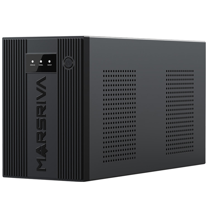 ДБЖ Marsriva MR-UF3000, 3000ВА/1800Вт, Line-Interactive, LED version, 2хSchuko, 4*12V/9Ah, metal (MR-UF3000) на малюнкі №1