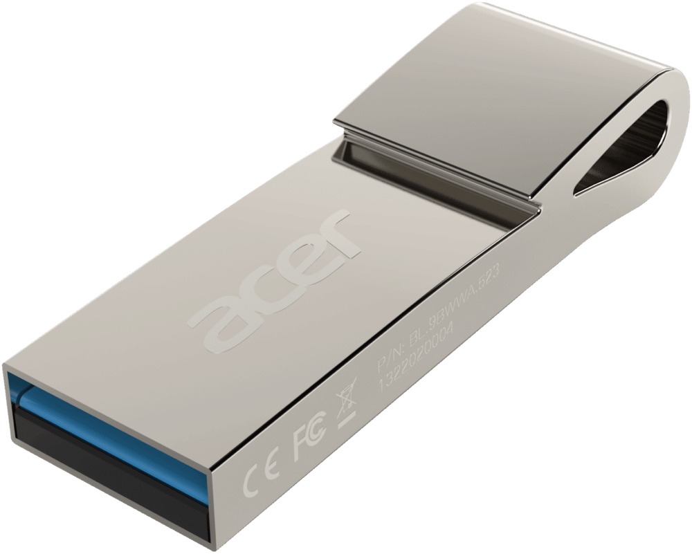 USB Flash Acer UF300 128GB USB 3.2 Gen1 Metal, Retail (BL.9BWWA.519) Сірий на малюнкі №1