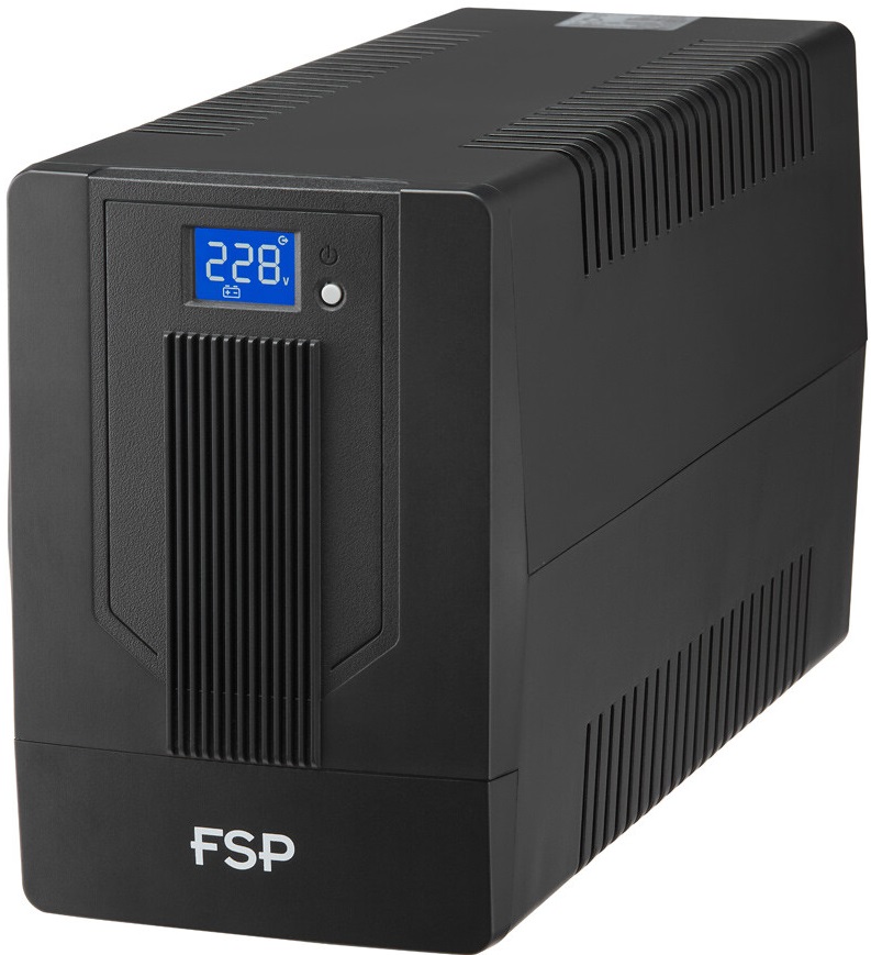 ДБЖ FSP iFP-600, 600ВА/360Вт, Lin-Int, LCD (дисплей), Schuko*2, USB, Black (PPF3602800) на малюнкі №1