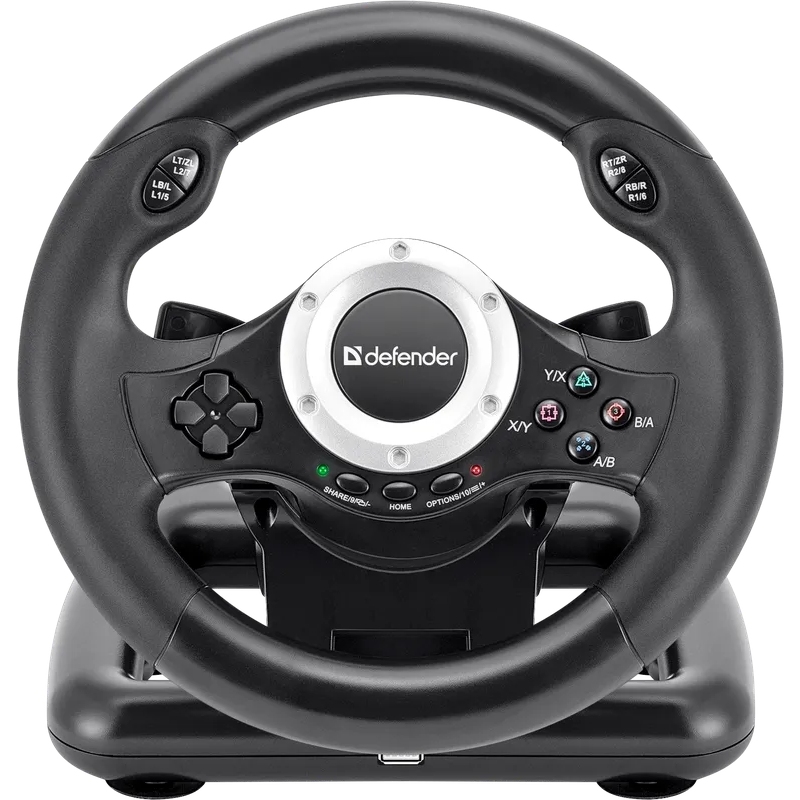 Ігрове кермо Defender Turbo Pro for PC/PS3/PS4/Xbox, 10кн, USB (64291) на малюнкі №1
