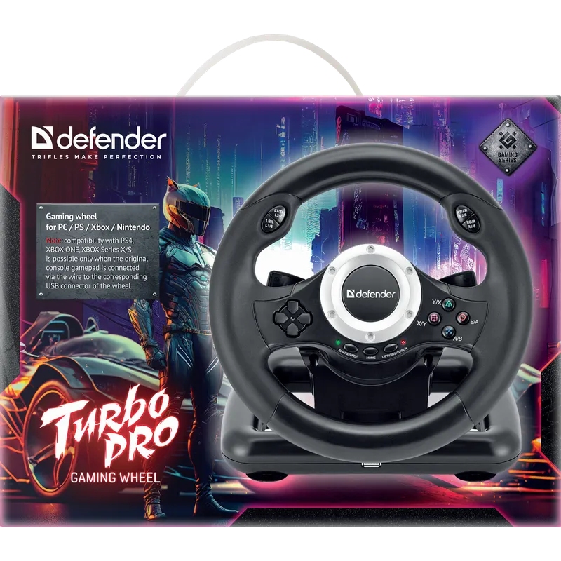 Ігрове кермо Defender Turbo Pro for PC/PS3/PS4/Xbox, 10кн, USB (64291) на малюнкі №7