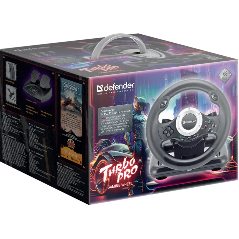 Ігрове кермо Defender Turbo Pro for PC/PS3/PS4/Xbox, 10кн, USB (64291) на малюнкі №8