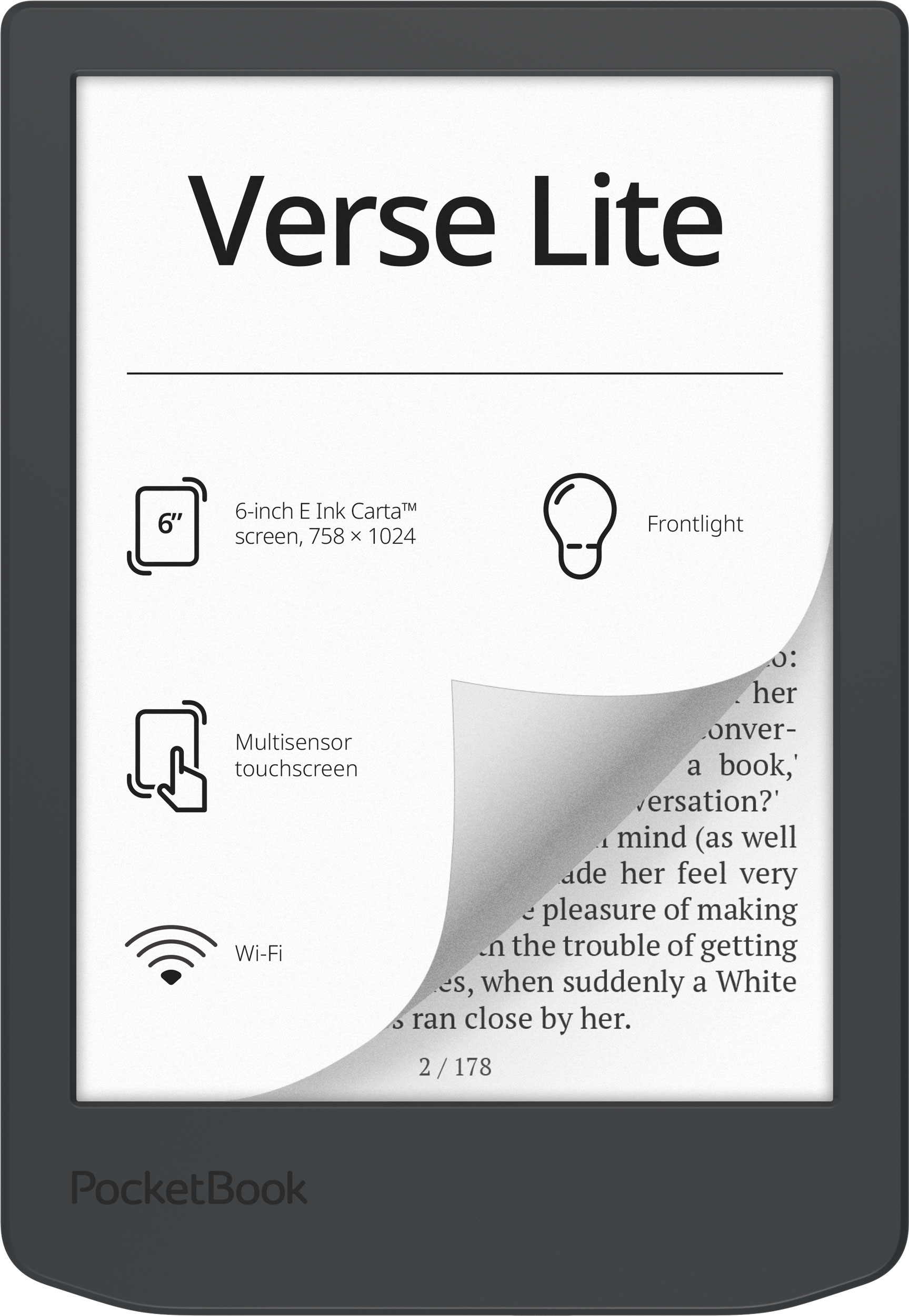 Електронна книжка PocketBook Verse Lite (PB619), Midnight Grey (PB619-T-WW) на малюнкі №1