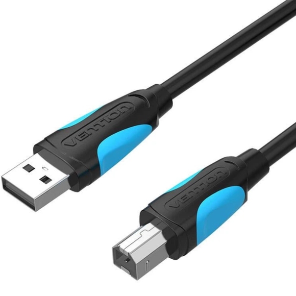 Кабель USB 2.0 AM-BM, 2.0, PVC, Vention (VAS-A16-B200) Чорний на малюнкі №1