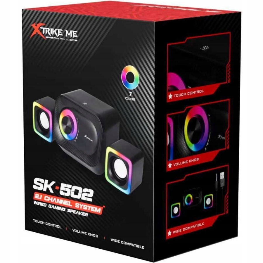 Акустична система 2.1 XTRIKE ME SK-502, 11Вт LED USB+3,5мм чорна (SK-502) Чорний на малюнкі №3