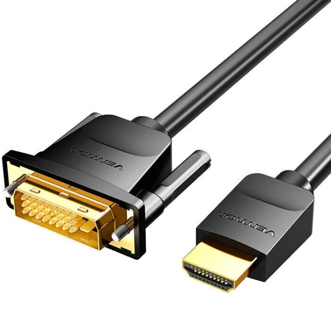 Кабель HDMI M - DVI (24+1 24+5), 2.0 м, PVC Vention (ABFBH) на малюнкі №1