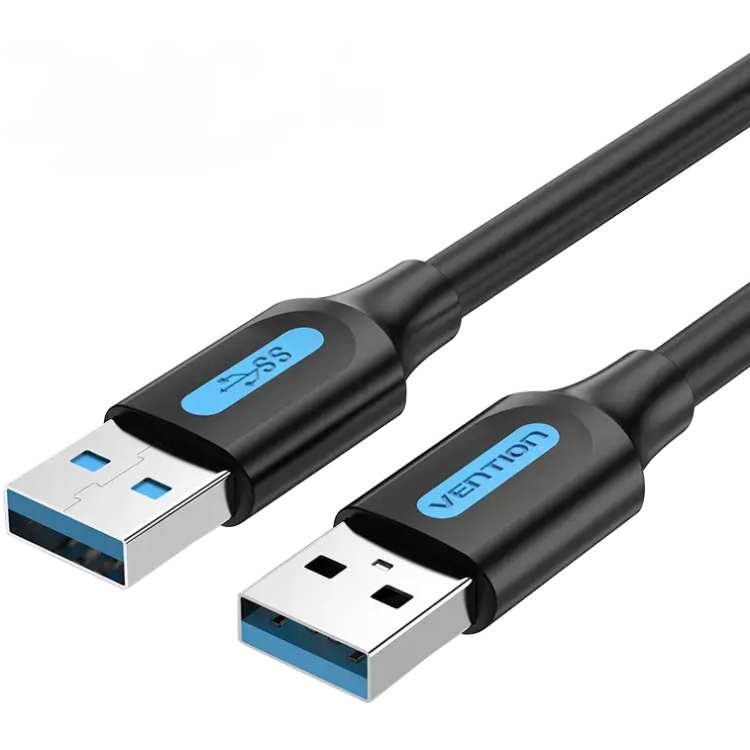 Кабель USB 3.0 AM-AM, 1.5м, PVC, 5 Гбіт/с, чорний, Vention (CONBG) Чорний на малюнкі №1
