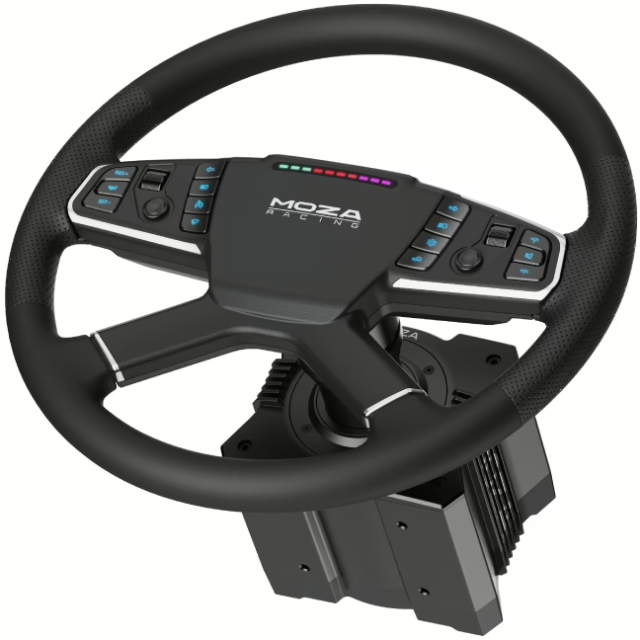 Кермо MOZA Racing TSW Truck 40cм,14 кн. RGB, чорне (RS060_Moza) на малюнкі №5