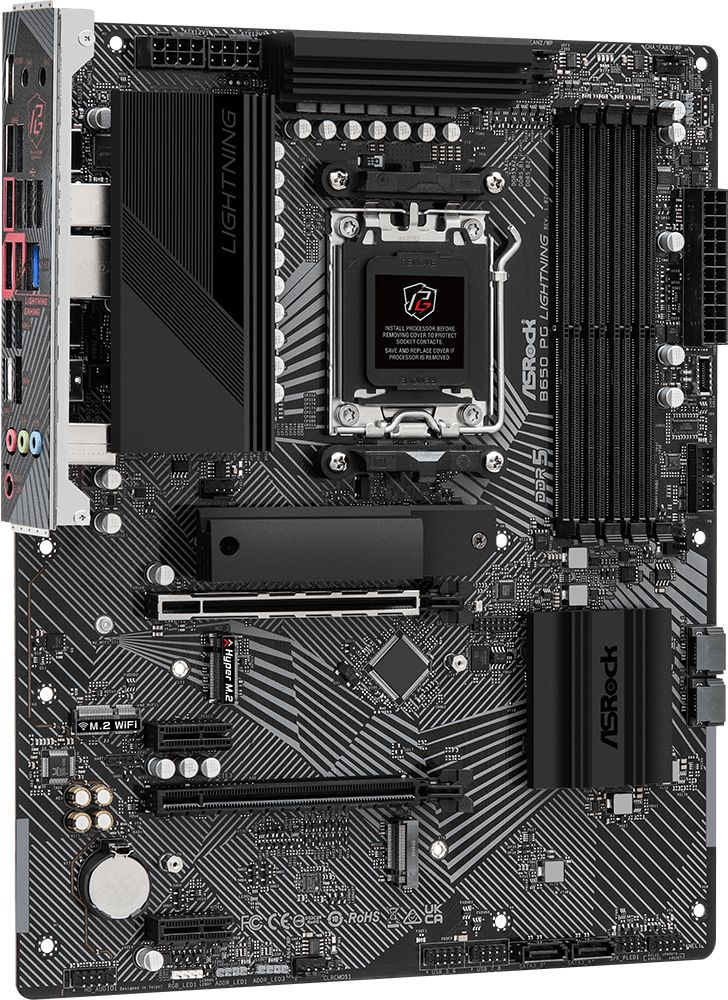 ASRock (AM5/B650, 4*DDR5, 2xPCIex16, HDMI, 4xSATA, 3xM.2, 2.5GLan, 7.1ch, ATX) (B650 PG LIGHTNING) на малюнкі №2