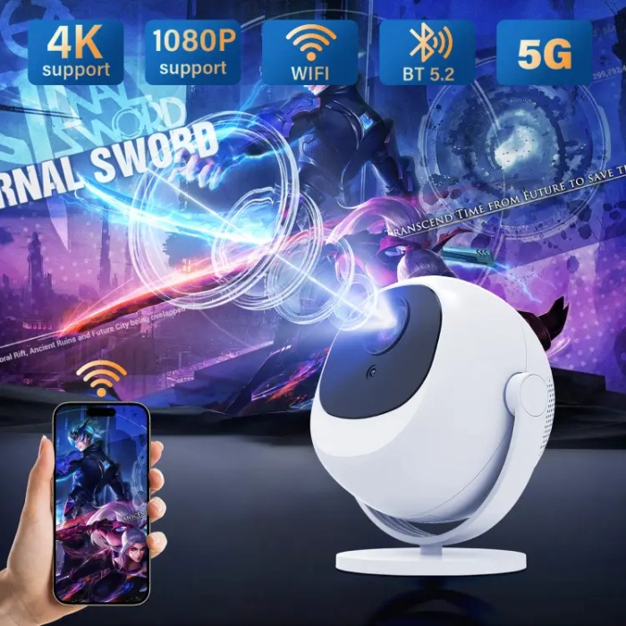 Проєктор H96 MAX BL360 LED LCD HD 200AL 16:9 H713 1G/8G Android 11.0 HDMI WiFi BT біло-чорний (H96MAX_BL360) на малюнкі №4