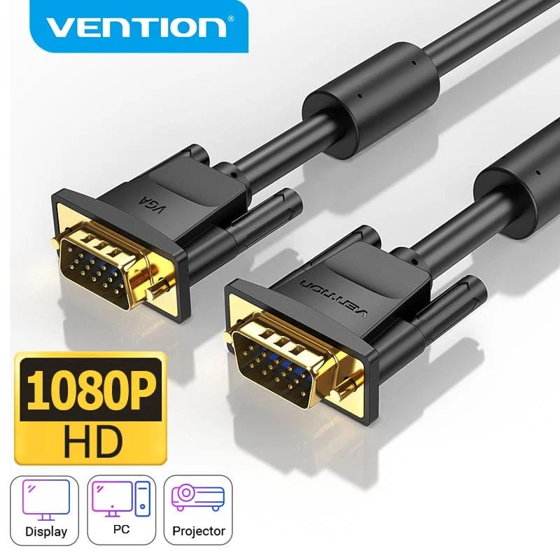 Кабель VGA 15M-15M, 5.0 м, з ферритами, чорний Vention (DAEBJ) на малюнкі №6