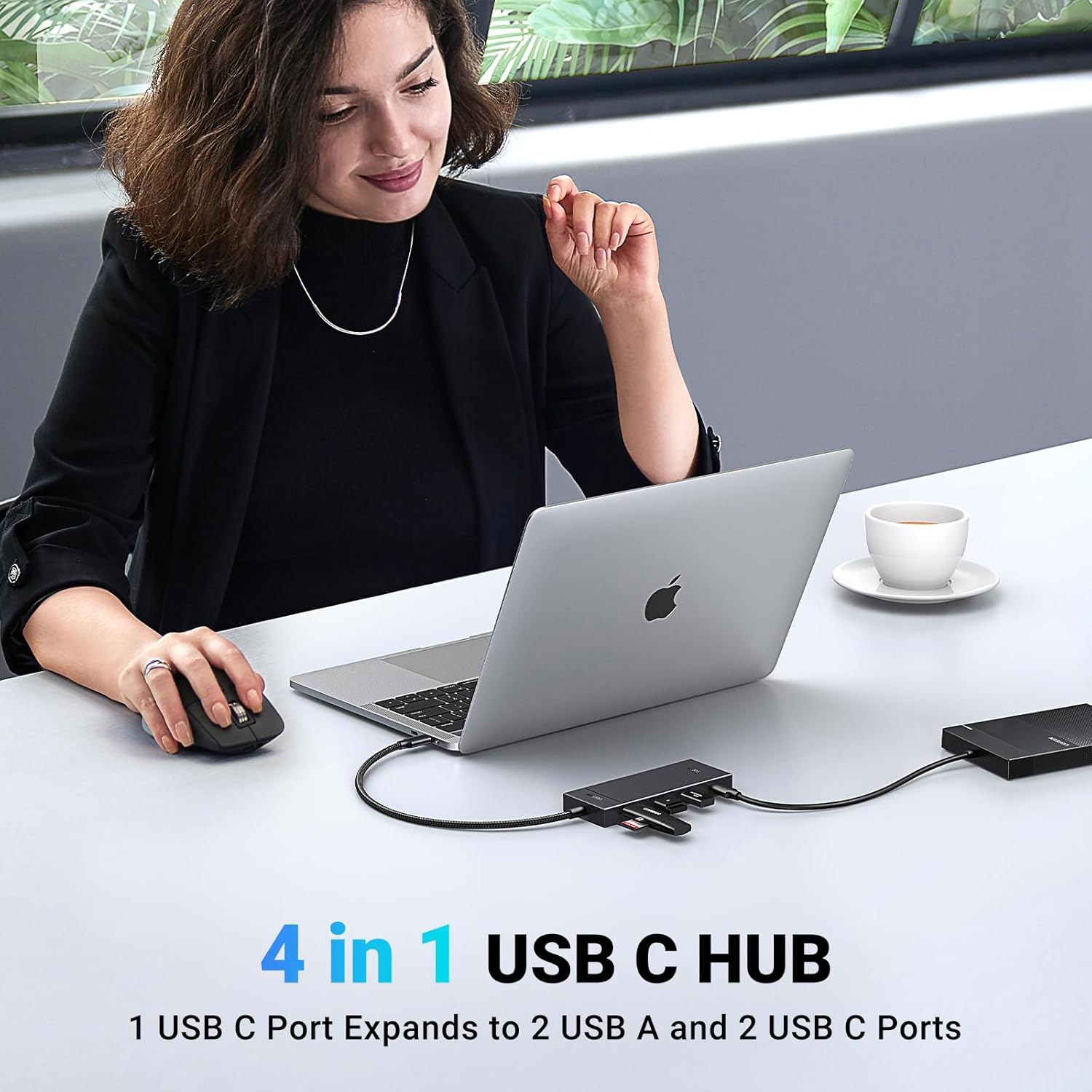 Хаб USB3.1 Type-C -- 2xUSB/2xUSB-C 3.2 Gen2/10Gbps 4-in-1 CM806 Ugreen (35583) на малюнкі №3