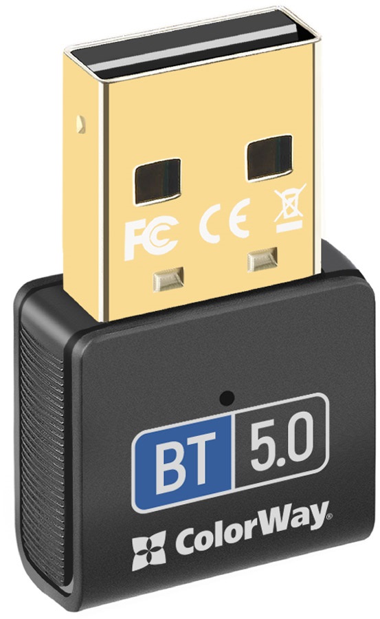 Адаптер Bluetooth v5.0 USB, чорний Colorway (CW-AD-BT50) на малюнкі №1