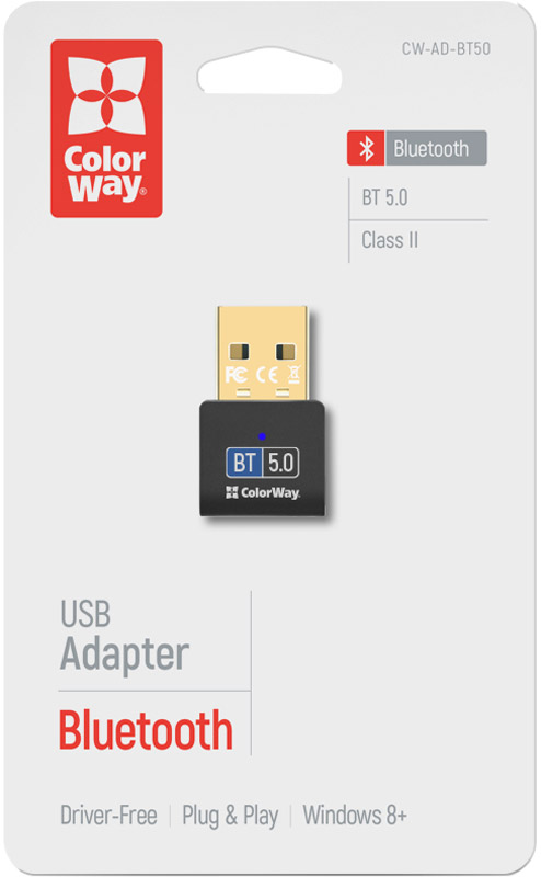Адаптер Bluetooth v5.0 USB, чорний Colorway (CW-AD-BT50) на малюнкі №7