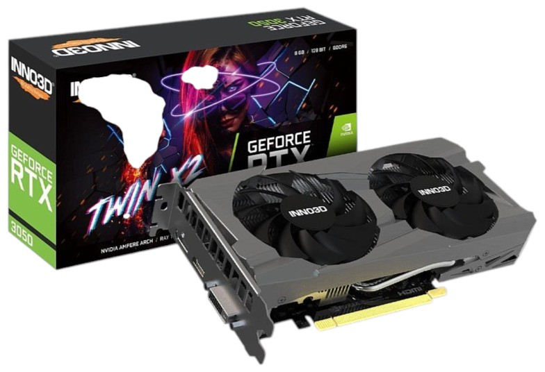 GeForce RTX3050 Inno3D Twin X2 V2, 8GB GDDR6 128bit PCI-E 4.0 (N30502-08D6-1711VA41) на малюнкі №4