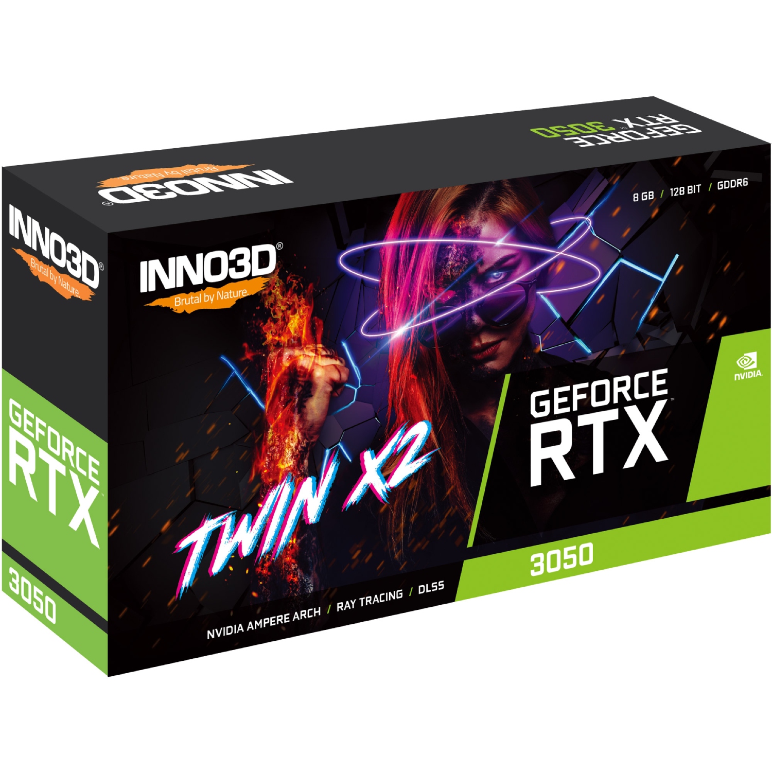 GeForce RTX3050 Inno3D Twin X2 V2, 8GB GDDR6 128bit PCI-E 4.0 (N30502-08D6-1711VA41) на малюнкі №2