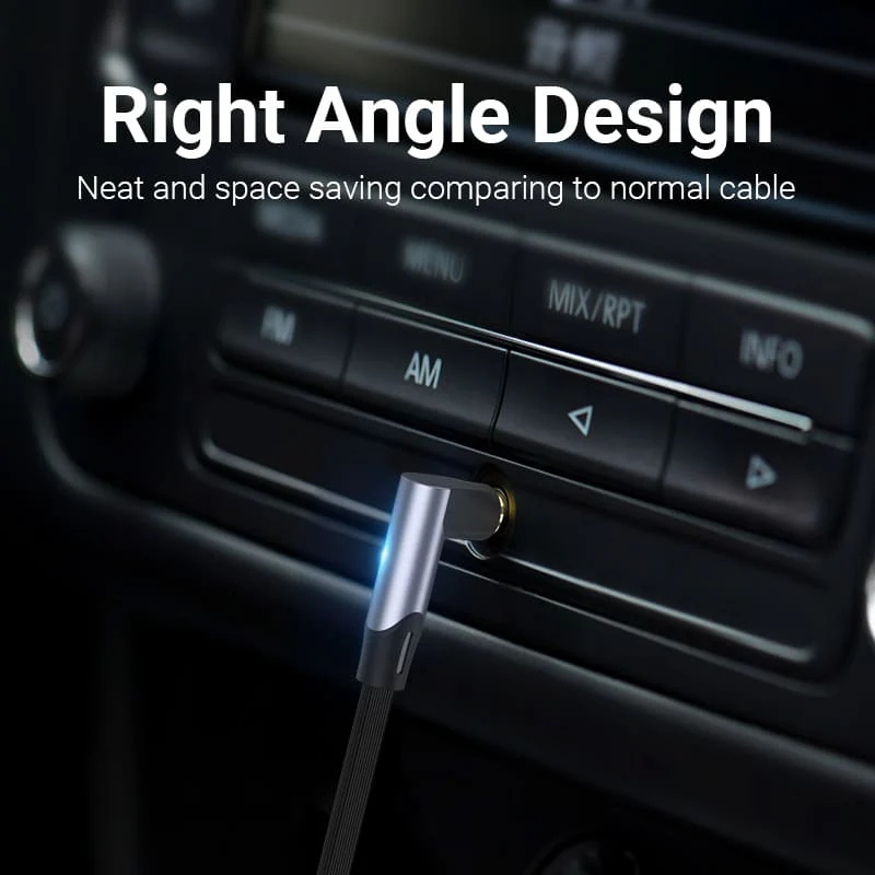 Кабель AUX Audio TRS M/M, кут 90°, 3.0м, сірий, Aluminum Alloy Vention (BANHI) Сірий на малюнкі №7