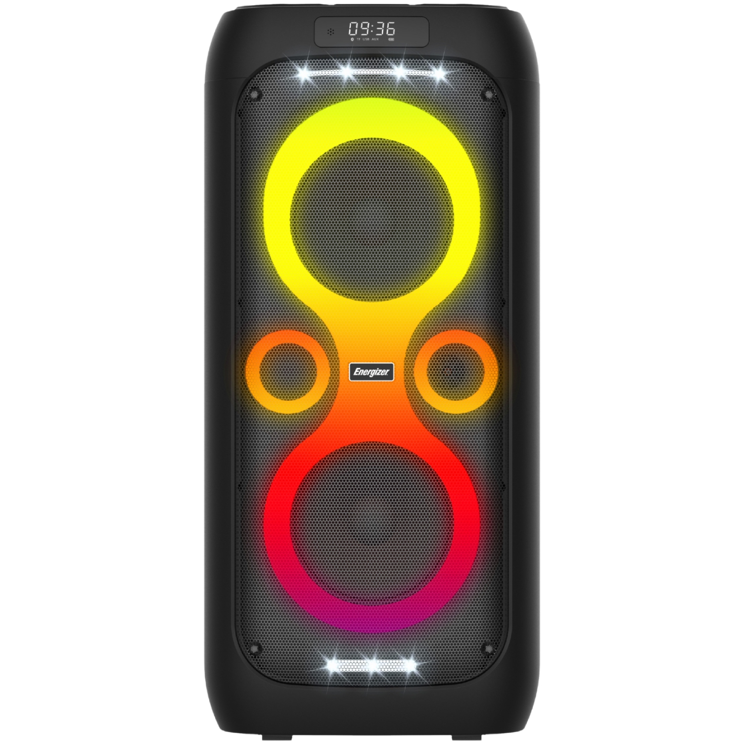 Акустична система 1.0 Energizer 50Вт Bluetooth 5.3/RMS/TF/USB/AUX/TWS/MIC, Dual 6.5” Drivers чорна (BTS566) Чорний на малюнкі №1