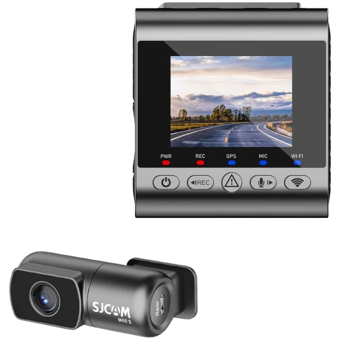 Відеореєстратор SJCAM Dashcam M60S + камера заднього виду, WIFI, 4K, HDR (6972476163401) на малюнкі №1