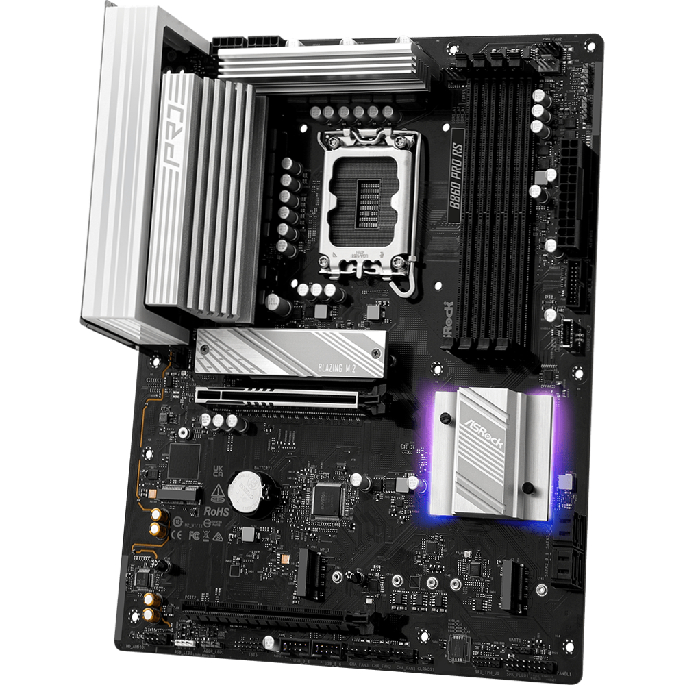 AsRock (1851/B860, 4*DDR5, 2*PCIex16, HDMI/DP, 4xSATA, 3xM.2, 2.5Glan, 7.1ch, ATX) (B860 Pro RS) на малюнкі №3
