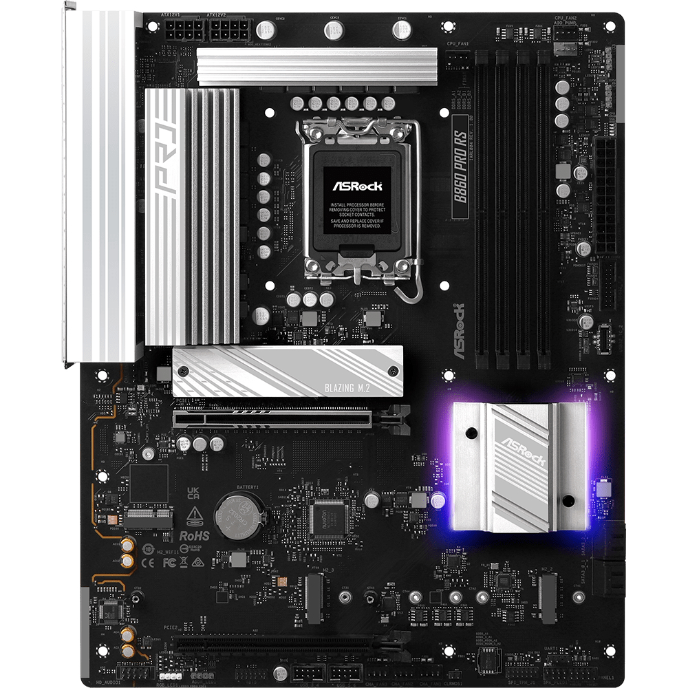 AsRock (1851/B860, 4*DDR5, 2*PCIex16, HDMI/DP, 4xSATA, 3xM.2, 2.5Glan, 7.1ch, ATX) (B860 Pro RS) на малюнкі №6
