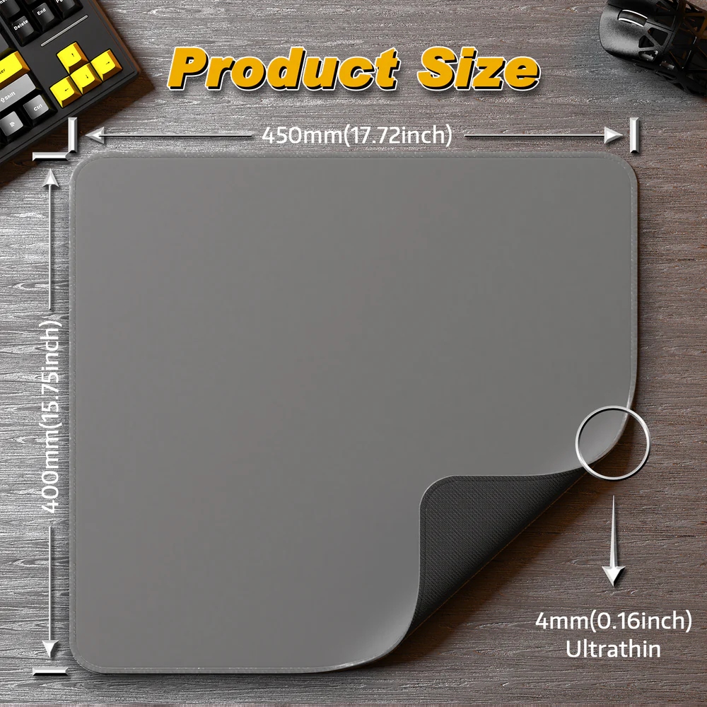 Ігрова поверхня Attack Shark CM02 450x400x4мм Light grey (CM02LGR_AS) Сірий на малюнкі №5