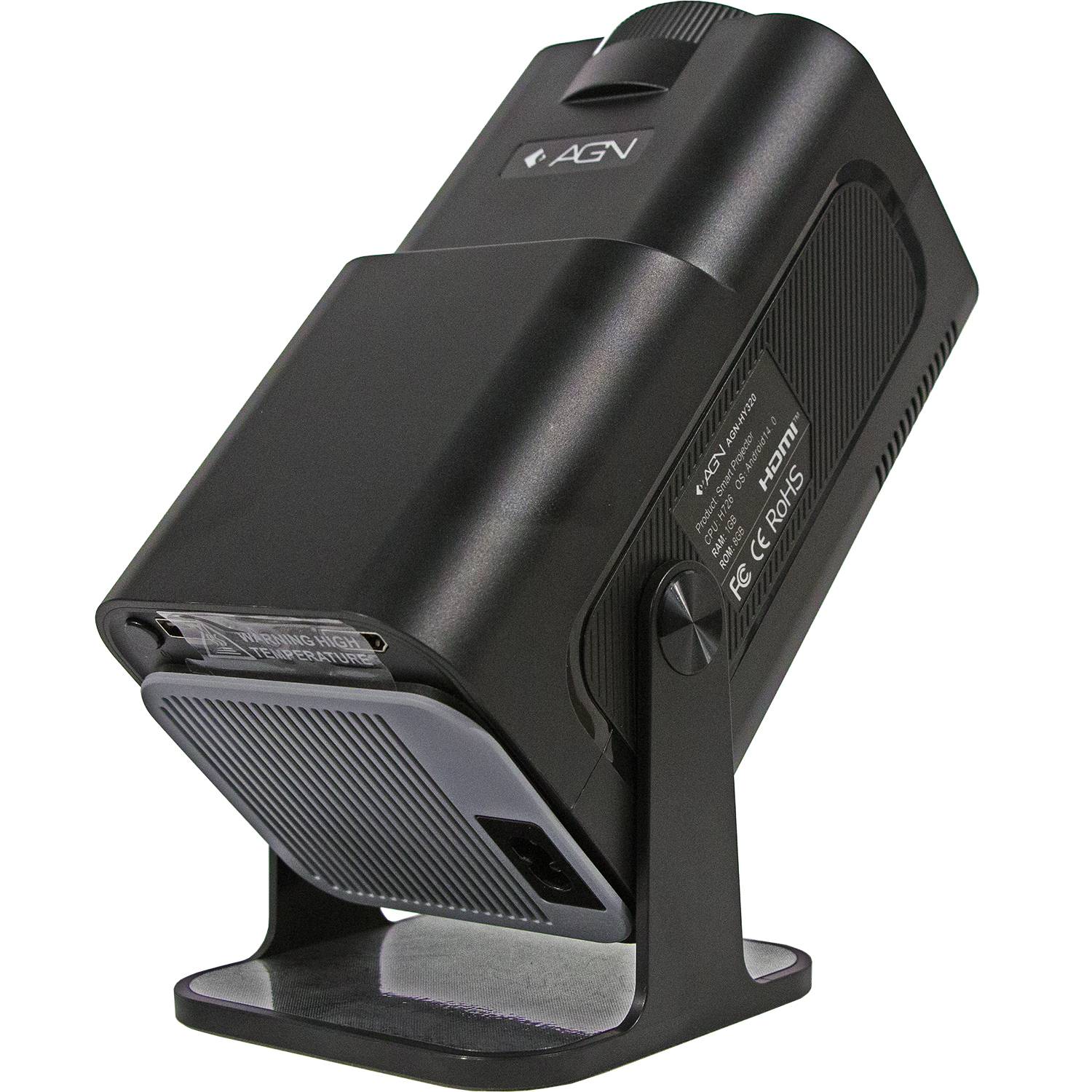 Проєктор AGN HY320 LED projector FullHD 300AL 16:9 H726 1G/8G Android 14 HDMI WiFi BT сірий (AGN-HY320) на малюнкі №4