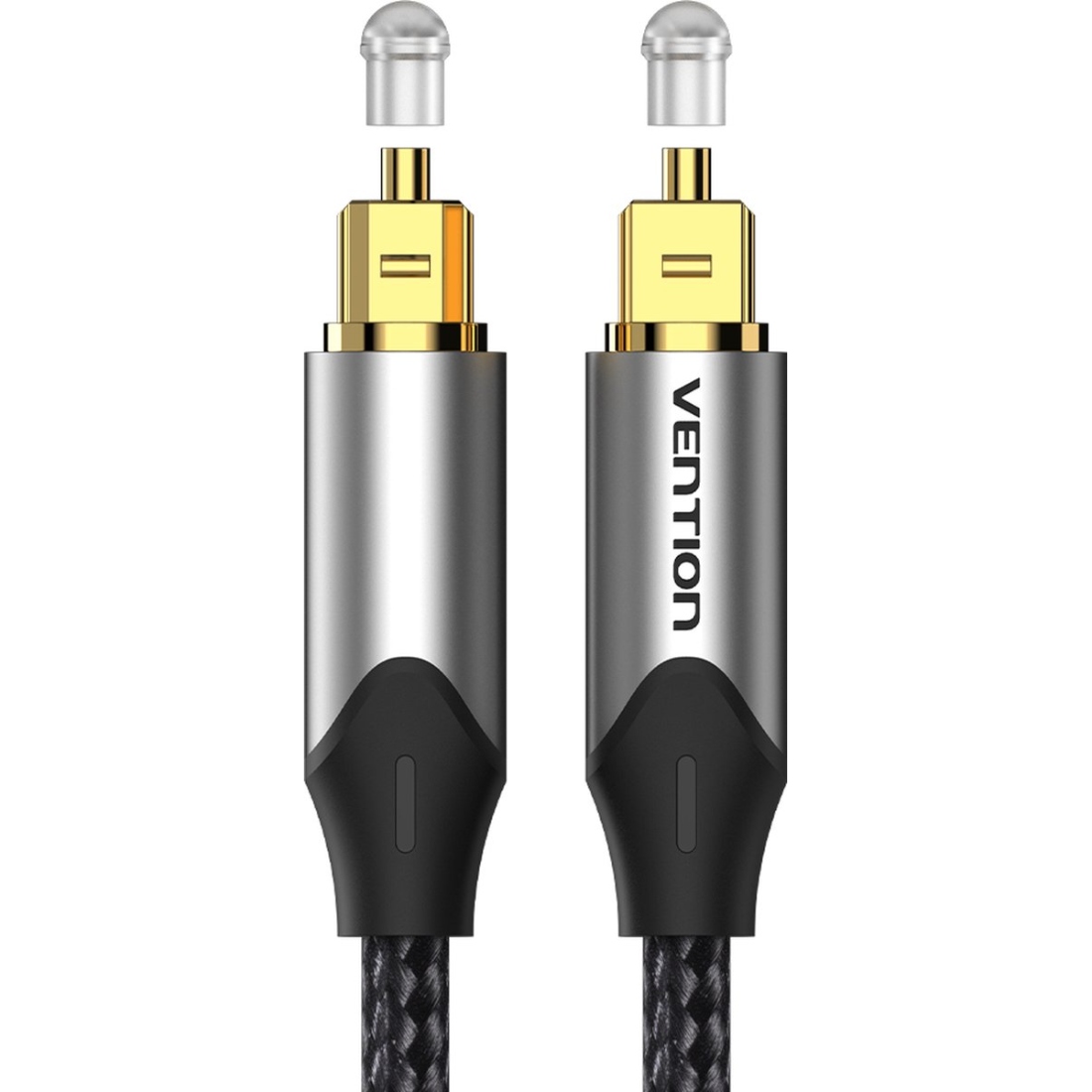 Кабель Audio оптичний Toslink M/M - S/PDIF, 2м, Dolby Digital 5.1, обплетення, Vention (BAVHH) Сірий на малюнкі №2