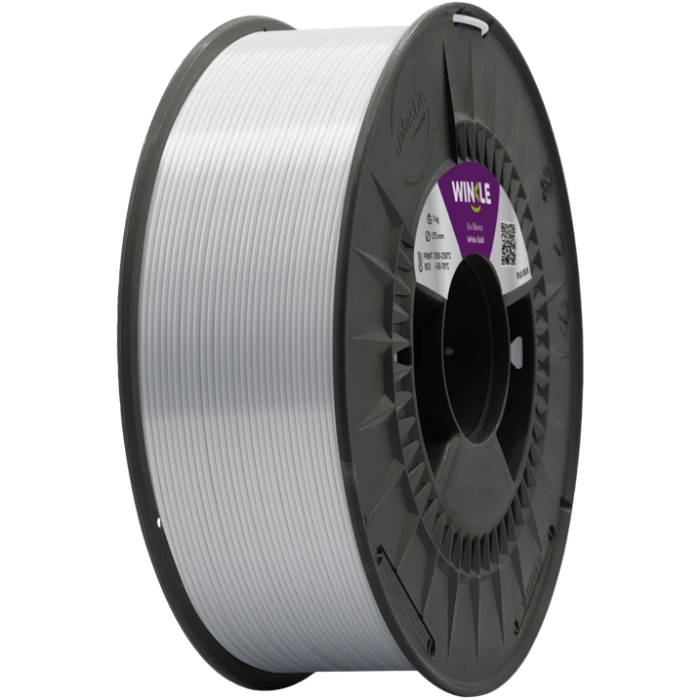 Пластик (Filament) WINKLE PLA SILK 1кг, 1.75мм, біле золото (PSI01000175OROBLAWNK) Білий на малюнкі №1