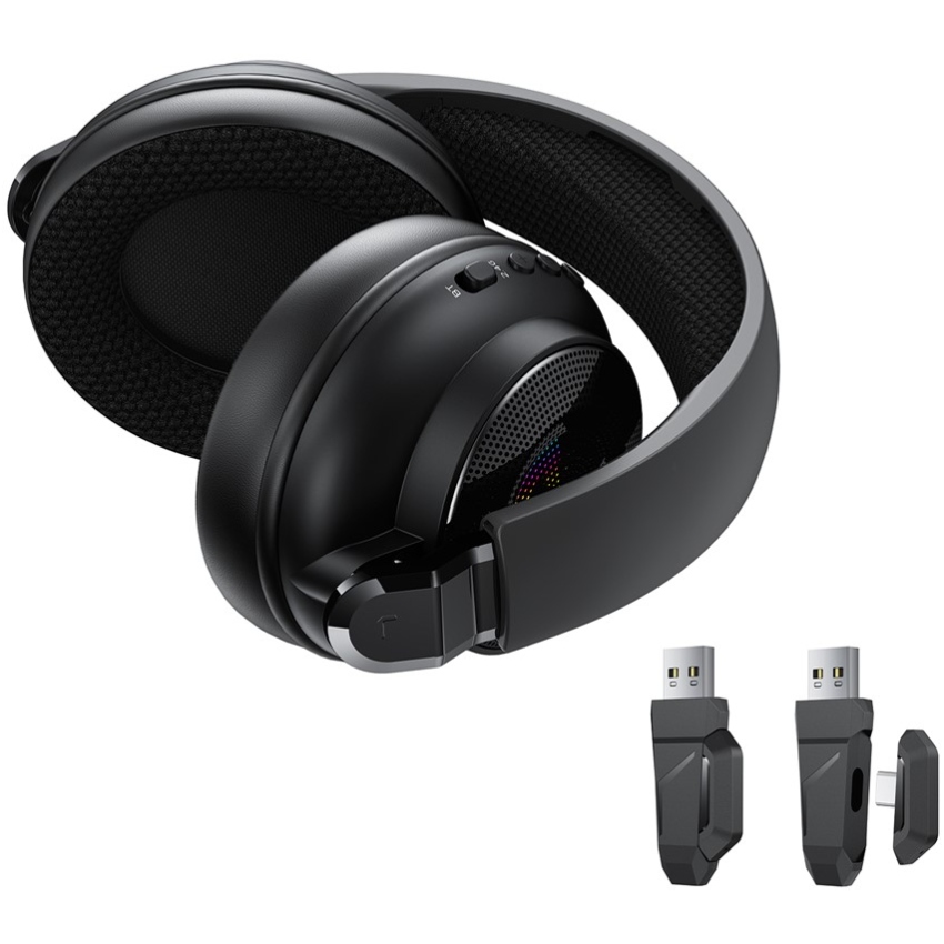 Гарнітура ігрова Acefast H15 Bluetooth+2,4G Black (6974316286424) Чорний на малюнкі №4