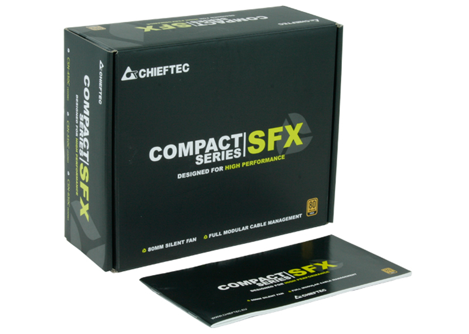 БЖ 450W Chieftec COMPACT SFX 80mm, 80+ GOLD, Modular, Retail Box (CSN-450C) на малюнкі №4