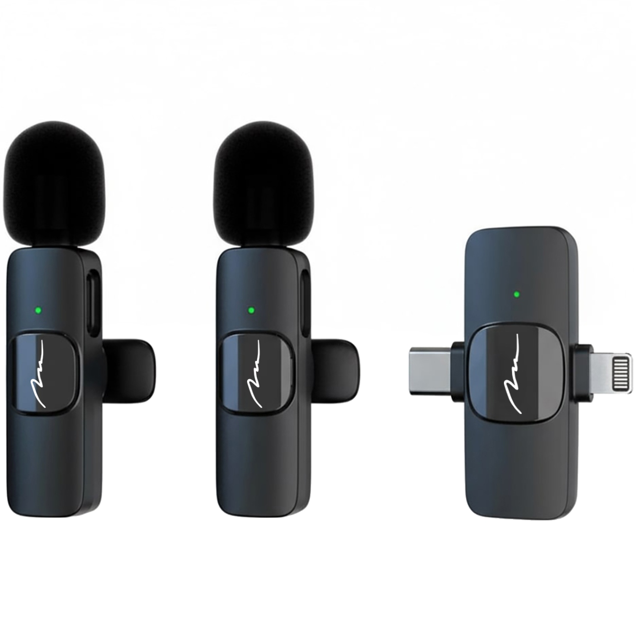 Бездротовий петличний мікрофон Media-Tech USB-C/Lightning 2-Pack Micro-Mic Duo Black (MT416) Чорний на малюнкі №2