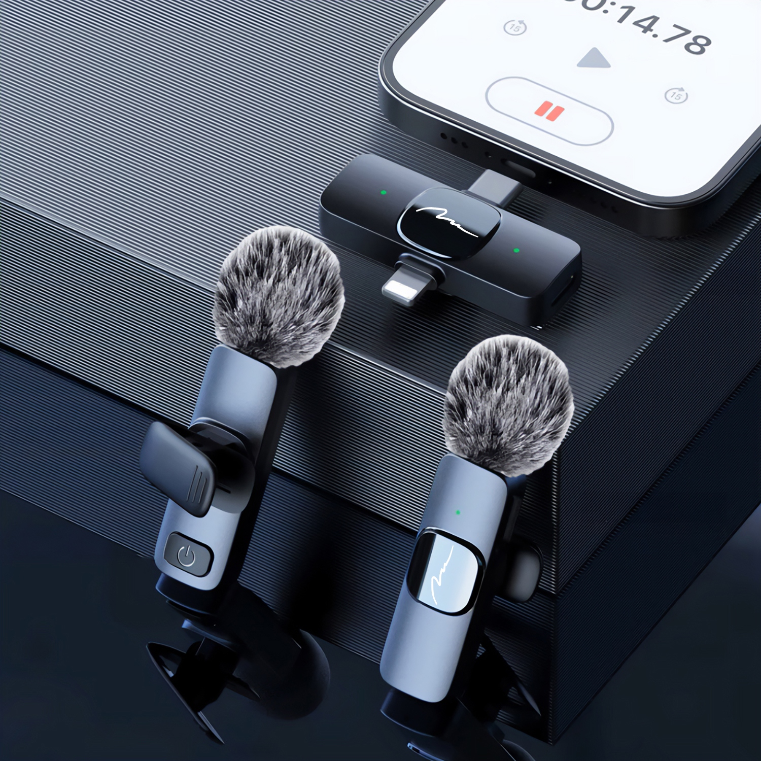 Бездротовий петличний мікрофон Media-Tech USB-C/Lightning 2-Pack Micro-Mic Duo Black (MT416) Чорний на малюнкі №9