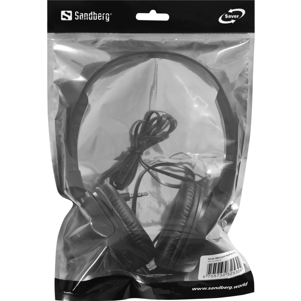 Гарнітура Sandberg Saver MiniJack HeadPhone Travel, 3,5мм, Black (325-30) Чорний на малюнкі №5