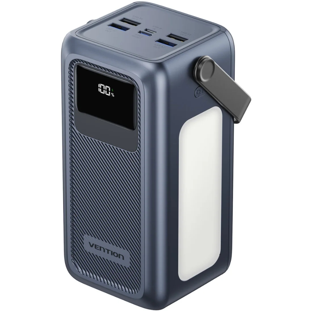 УМБ Vention 50000mAh 22,5W PD,QC, 4xUSB-A/Micro-B/USB-C/ with Built-in cables Gray (FKWH0) на малюнкі №1