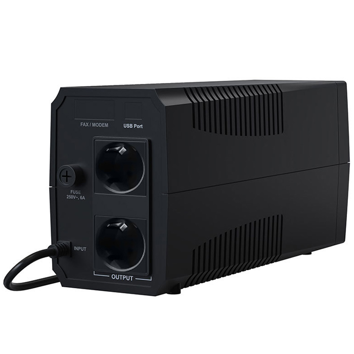 ДБЖ Marsriva MR-UF600, 600ВА/360Вт, Line-Interactive, LED version, 2хSchuko, 1*12V/7Ah (MR-UF600) на малюнкі №3