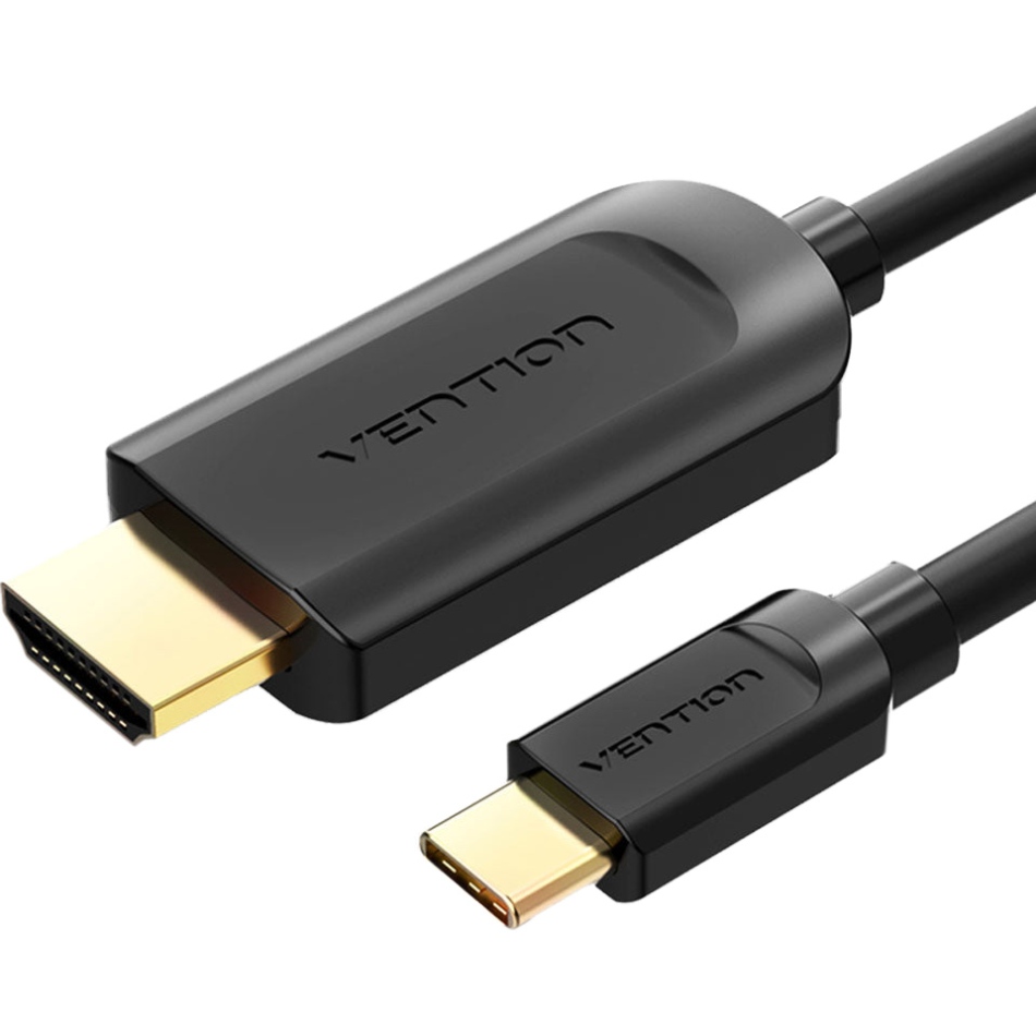 Кабель USB 3.1 Type-C M - HDMI M, 1.5m 4K 30 Гц Thunderbolt 3 HDCP2.2 PVC Black Vention (CGUBG) на малюнкі №1