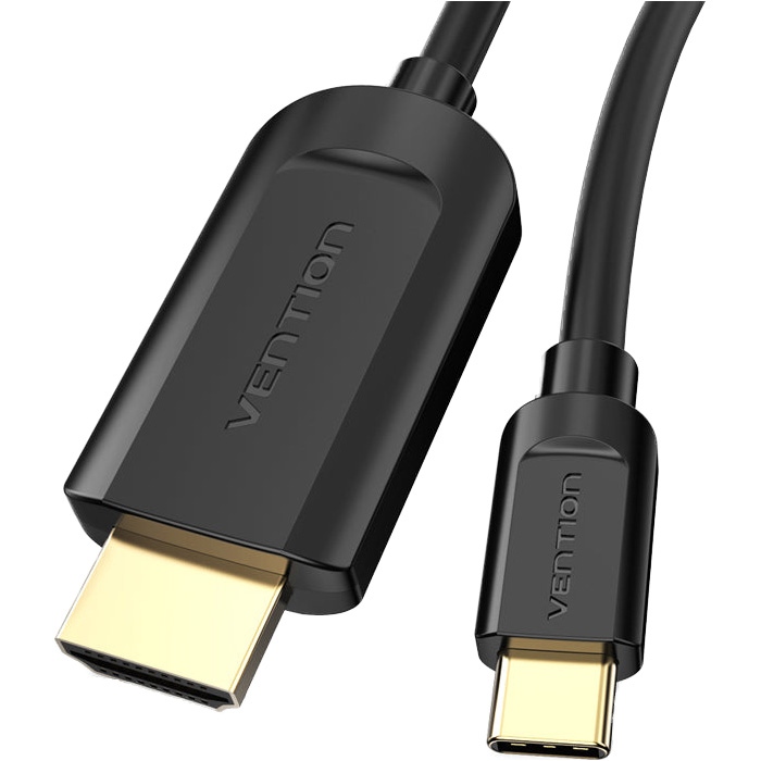 Кабель USB 3.1 Type-C M - HDMI M, 1.5m 4K 30 Гц Thunderbolt 3 HDCP2.2 PVC Black Vention (CGUBG) на малюнкі №3