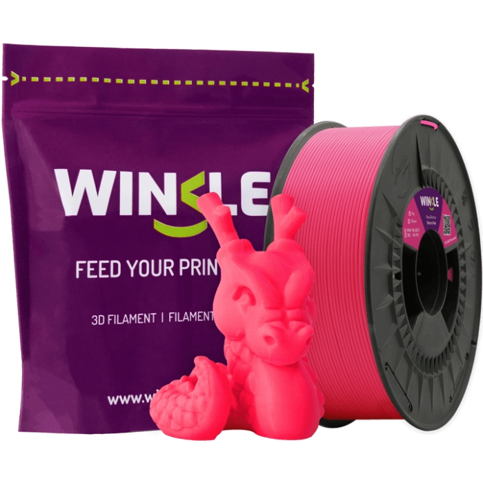 Пластик (Filament) WINKLE PLA HD 1кг, 1.75мм, флуоресцентний, електрично-рожевий (PLD01000175ROSELEWNK) Рожевий на малюнкі №2
