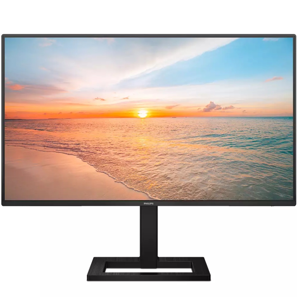 TFT 23.8 Philips 24E1N1300AE, IPS, 100Hz, 1ms, HDMI, USB-C, USB hub, HAS, колонки (24E1N1300AE/00) Чорний на малюнкі №1