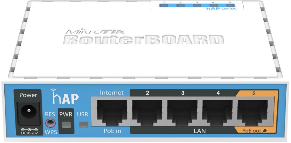 Маршрутизатор Mikrotik hAP with 650MHz CPU, 64MB RAM, 5xLAN, built-in 2.4Ghz 802.11b/g/n (RB951Ui-2ND) на малюнкі №1