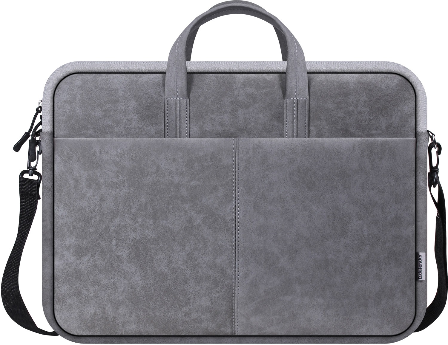 Сумка для ноутбука 15.6 Defender Solid PU шкіра, кишеня, сіра (26088) Сірий на малюнкі №1